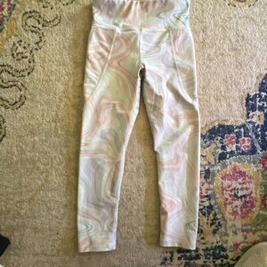 Old Navy Active Powersoft High-Rise Leggings – Girls S (6–7) – Marble Print